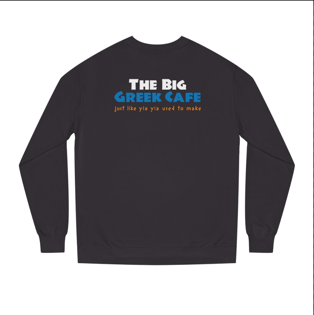 Greek Food Sweatshirt — "Gyros & Tzatziki & Greek Fries & Baklava.” Crewneck