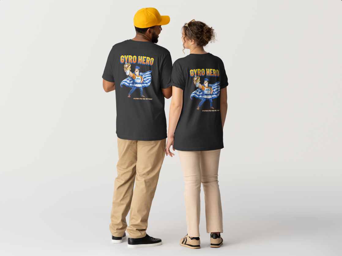 Gyro Hero T-Shirt — Greek Gyro Foodie Tee ("In Gyro We Trust”)